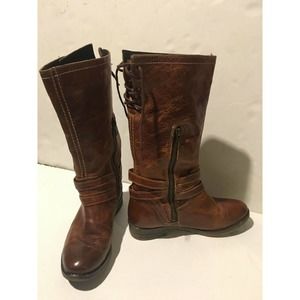 Bed Stu Women's Leather Distressed Boots Cobbler Series Size 7.5